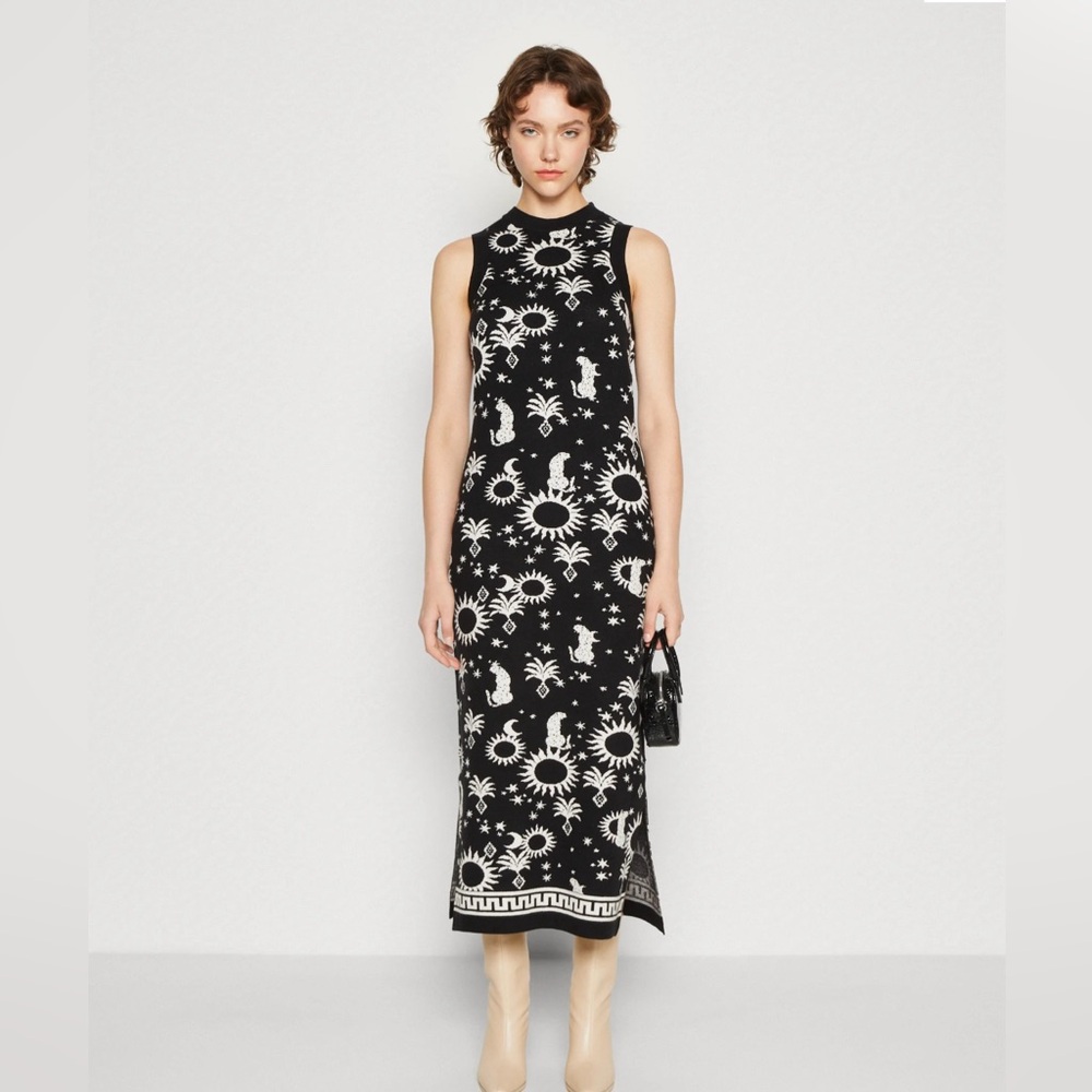 Never Fully Dressed Black Paradise Leopard Knit Dress